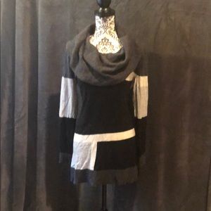 Cowl neck medium weight sweater